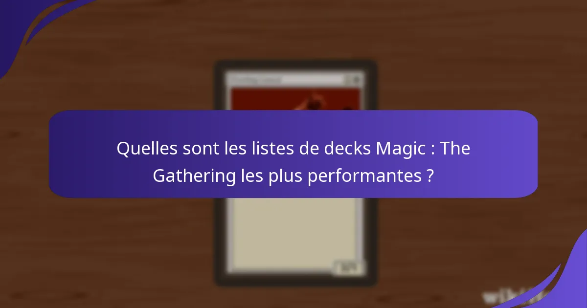 Quels formats sont analysés pour la performance des decks ?