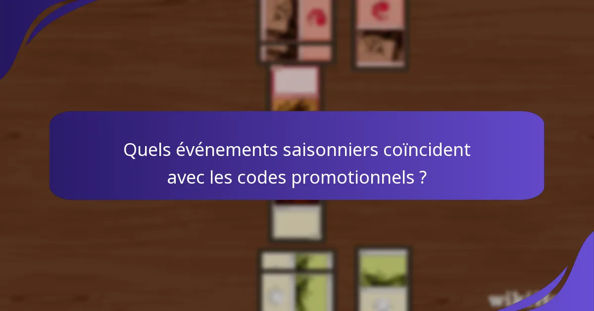 Quels événements saisonniers coïncident avec les codes promotionnels ?